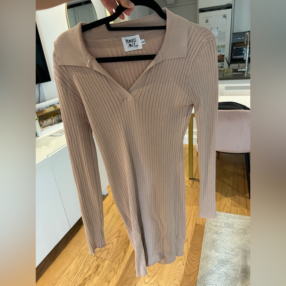 Princess Polly Ribbed Knit Long Sleeve Bodycon Dress